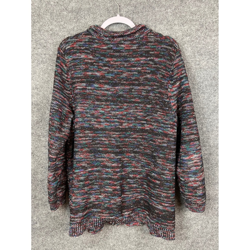 Catherines Cardigan Sweater Women 0X 14/16W Multi Excellent Zip Up Space Dye - Picture 5 of 9